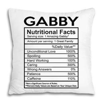 Gabby Grandma Gift Gabby Nutritional Facts Pillow - Seseable