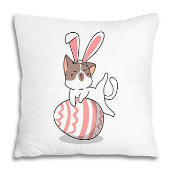 Giant Egg Bunny Cat Cute Kitten Happy Easter Day Present Pillow - Seseable