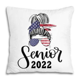 Girls Senior 2022 Class Of 22 Messy Bun Seniors Pillow - Seseable