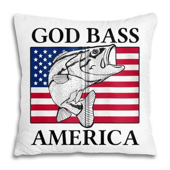 God Bass America Funny Fishing Dad 4Th Of July Usa Patriotic Zip Pillow - Seseable