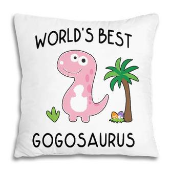 Gogo Grandma Gift Worlds Best Gogosaurus Pillow - Seseable