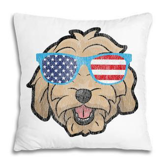 Goldendoodle Mom & Dad Goldendoodle 4Th Of July Pillow - Seseable