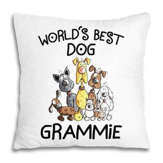 Grammie Grandma Gift Worlds Best Dog Grammie Pillow - Seseable