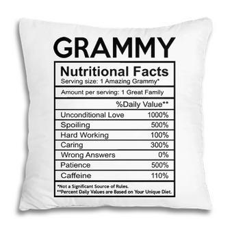 Grammy Grandma Gift Grammy Nutritional Facts Pillow - Seseable