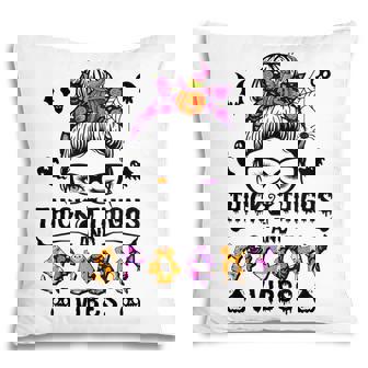 Halloween Messy Bun Thick Thighs And Spooky Vibes Pillow | Seseable CA