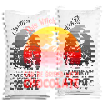 Halloween This Witch Can Be Bribed With Chocolate Retro Pillow | Seseable UK
