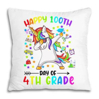Happy 100 Days Of 4Th Grade Shirt Girls Unicorn Lover Gift T-Shirt Pillow - Seseable