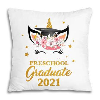 Happy Graduation Preschool Graduate Floral Unicorn Cute Pillow - Seseable