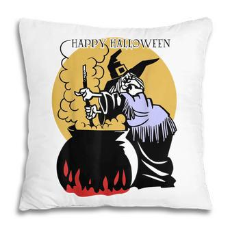 Happy Halloween Spooky Witch And Cauldron Costume Pillow - Seseable