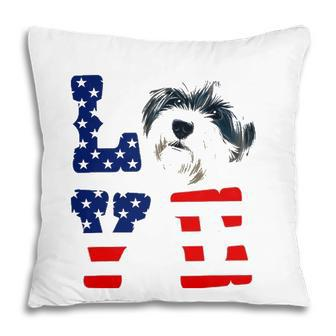 Havanese Love Dog American Flag 4Th Of July Usa Pillow - Seseable