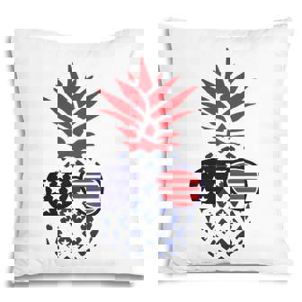 Hawaiian Pineapple American Flag Sunglasses 4Th Of July Pillow - Seseable