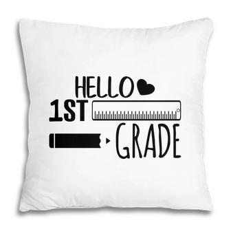 Hello 1St Grade Full Black Graphic Great Pillow - Seseable