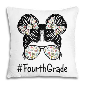 Hello 4Th Grade Back To School 1St Day Kids Messy Hair Bun Pillow - Seseable