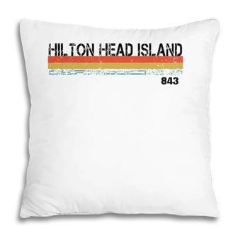 Hilton Head Island Sc Area Code 843 Vintage Stripes Pillow - Seseable