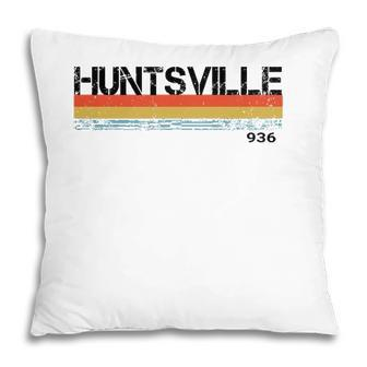 Huntsville Texas City Retro Vintage Stripes Gift & Souvenir Pillow - Seseable