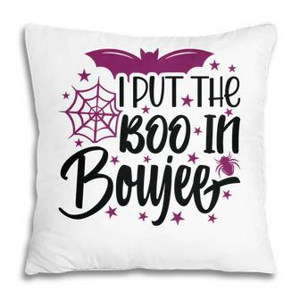 I Put The Boo In Boujee Bat Halloween Pillow - Seseable