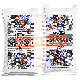 Keep Calm Mum And Carry On British Flag Pillow - Seseable