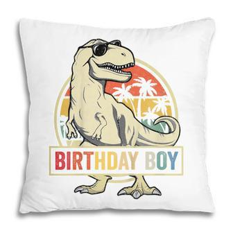 Kids Birthday Boy Dino T Rex Dinosaur Boys Matching Family Pillow - Seseable