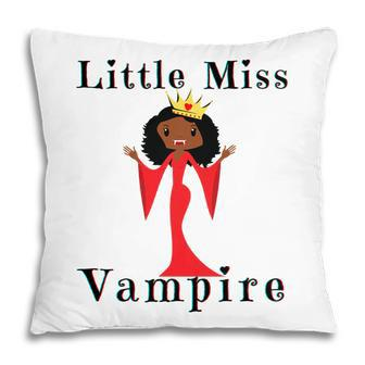 Kids Little Miss Vampire Black Girl Magic Funny Brown Skin Girls Pillow - Seseable
