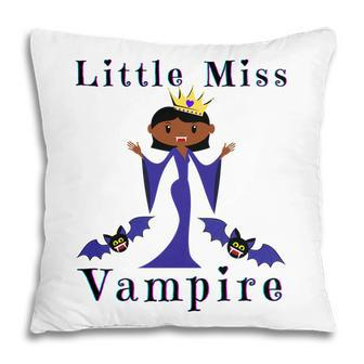 Kids Little Miss Vampire Melanin Vampires Funny Halloweed Costume Pillow - Seseable
