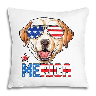 Labrador 4Th Of July S Merica Men Usa American Flag Dog Pillow - Seseable