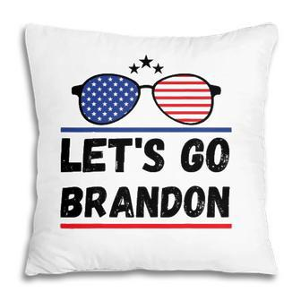 Lets Go Brandon Joe Biden Chant Impeach Biden Costume American Flag Sunglasses Pillow - Seseable
