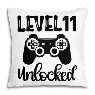 Level 11 Unlocked Full Black Cool Game 11Th Birthday Pillow - Seseable