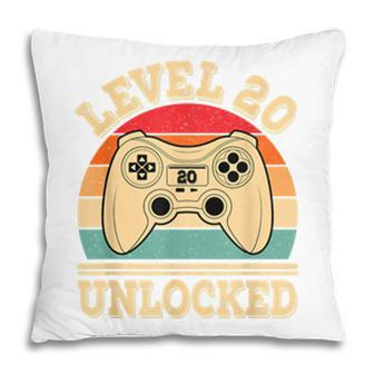 Level 20 Unlocked Video Gaming 20Th Birthday 2002 Retro Game Pillow - Seseable
