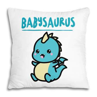 Little Cute Babysaurus Blue Dino Kids Pillow - Seseable