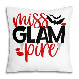 Little Miss Glam Pire Vampire Halloween Cute Kids Girls Bat Fangs Pillow - Seseable