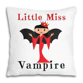 Little Miss Vampire Funny Halloween Toddler Girl Girly Girls Pillow - Seseable
