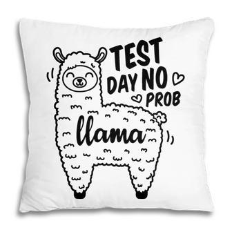 Llama Test Day No Prob Llama Black Graphic Pillow - Seseable