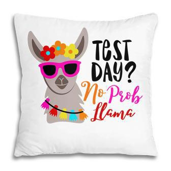 Llama Test Day No Prob Llama Girl Graphic Pillow - Seseable
