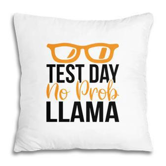 Llama Test Day No Prob Llama Yellow And Black Pillow - Seseable