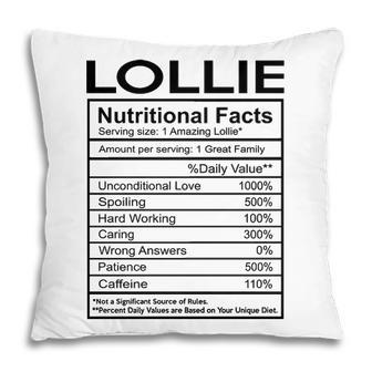 Lollie Grandma Gift Lollie Nutritional Facts Pillow - Seseable