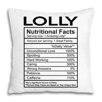 Lolly Grandma Gift Lolly Nutritional Facts Pillow - Seseable