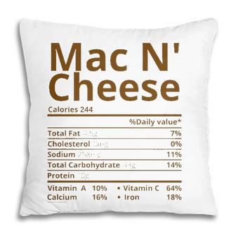 Mac N Cheese Nutrition Facts Matching Thanksgiving Christmas Pillow - Seseable