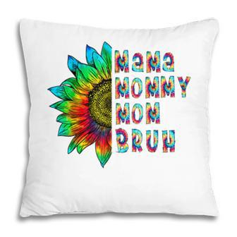 Mama Mommy Mom Bruh Mommy And Me Mom Sunflower Tie Dye Pillow - Seseable