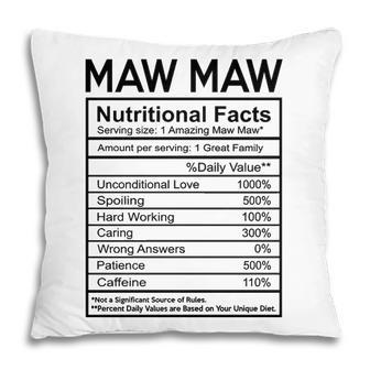 Maw Maw Grandma Gift Maw Maw Nutritional Facts Pillow - Seseable