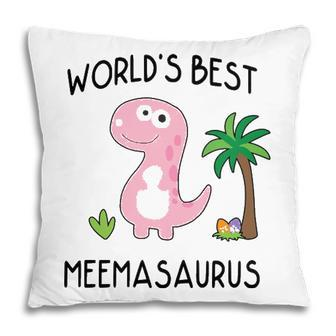 Meema Grandma Gift Worlds Best Meemasaurus Pillow - Seseable