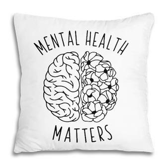Mental Health Matters Human Brain Graphic Health Awareness Pillow - Seseable