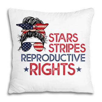 Messy Bun American Flag Pro Choice Star Stripes Equal Right Pillow - Seseable