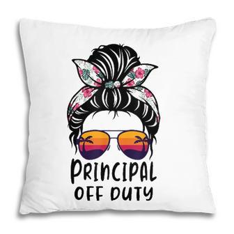 Messy Bun Hair Principal Off Duty Sunglasses Beach Sunset Pillow - Seseable
