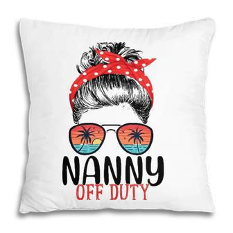 Messy Bun Nanny Off Duty Sunglasses Beach Sunset Pillow - Seseable