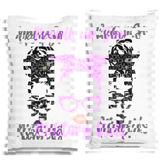 Messy Bun Purple Up Day For Military Kids Child Purple Up Pillow - Seseable