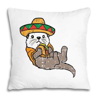 Mexican Otter Sombrero Taco Cinco De Mayo Fiesta Animal Pillow - Seseable