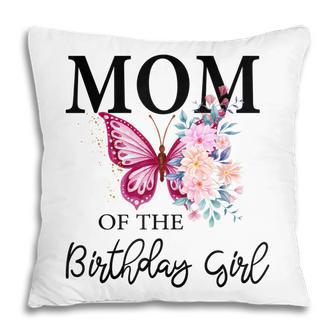 Mom 1St First Birthday Matching Family Butterfly Floral Pillow - Seseable