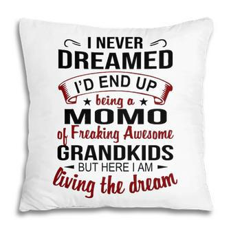 Momo Grandma Gift Momo Of Freaking Awesome Grandkids Pillow - Seseable