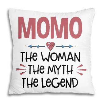 Momo Grandma Gift Momo The Woman The Myth The Legend Pillow - Seseable