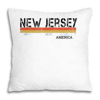 New Jersey Retro Vintage Stripes Pillow - Seseable